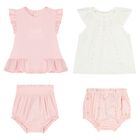 Baby Girls Ivory & Pink Floral Shorts Set ( 2-Pack ), 2, hi-res