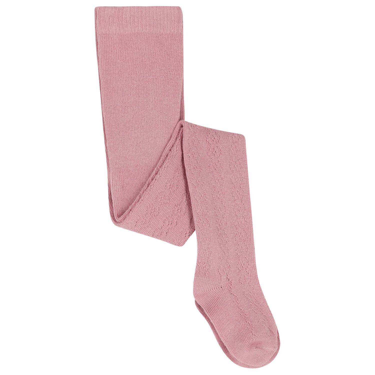 Baby Girls Pink Knitted Tights, 1, hi-res