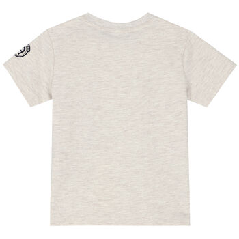 Younger Boys Beige Logo T-Shirt