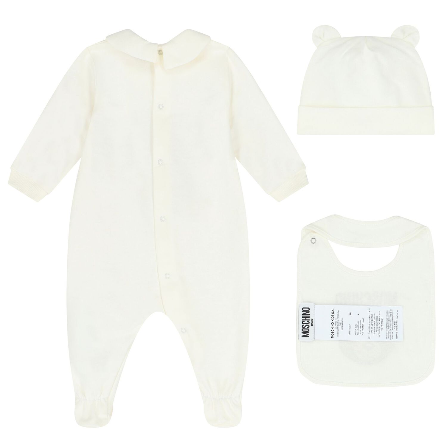 Ivory Teddy Bear Logo Babygrow Gift Set, 1, hi-res image number null