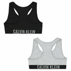 Girls Grey & Black Bra Tops (2 Pack), 1, hi-res