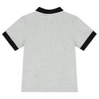 Boys Grey Logo Polo Shirt, 1, hi-res