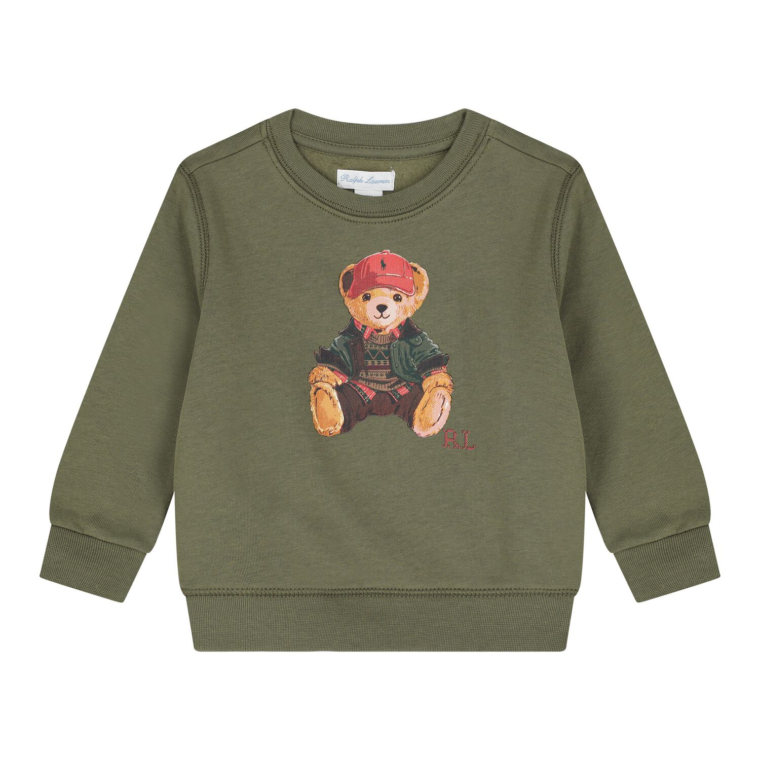 Baby Boys Green Polo Bear Logo Sweatshirt, 1, hi-res