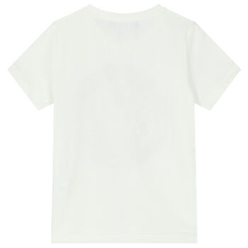 Boys White Logo Medusa T-Shirt