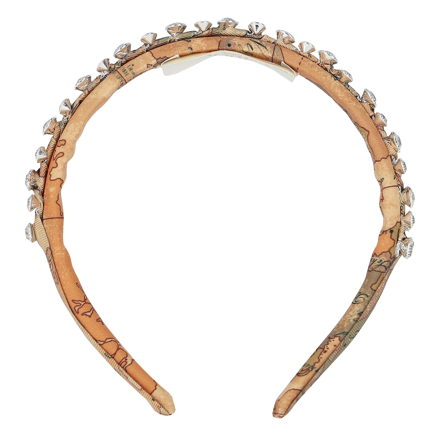 طوق شعر بنات مزين بطبعة خريطة باللون البيج, 1, hi-res