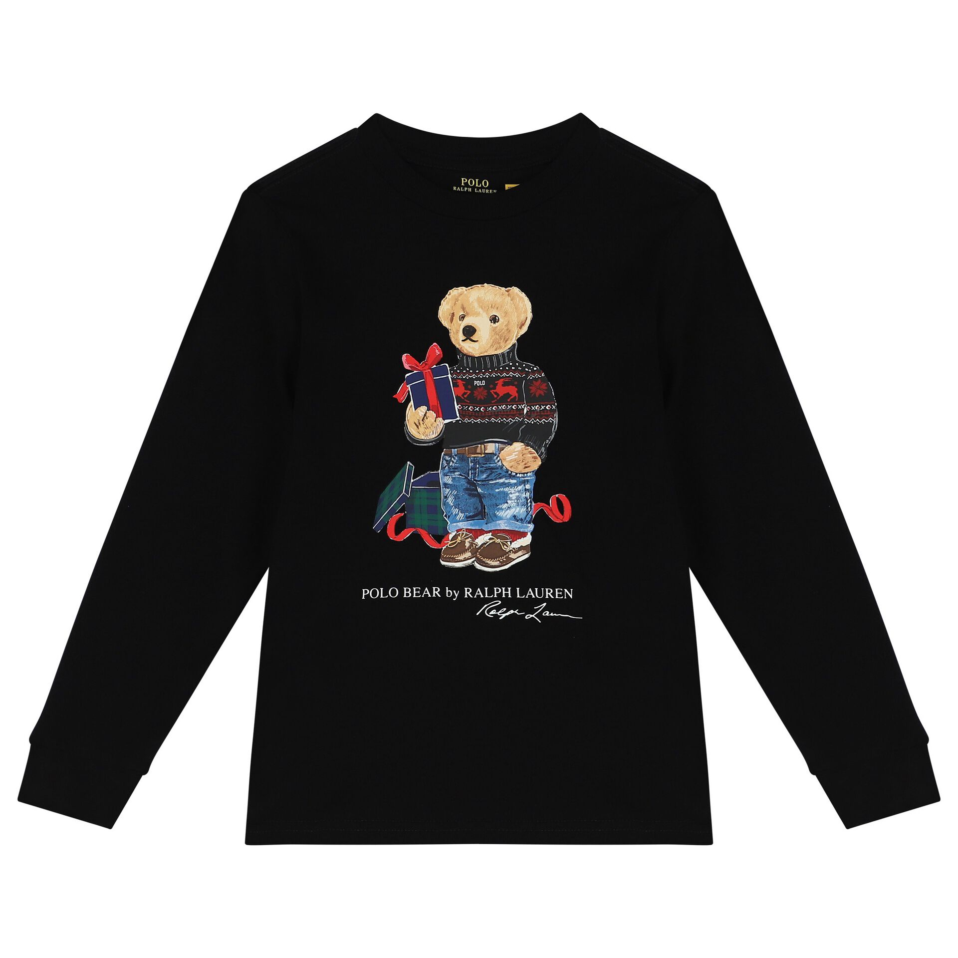 Ralph Lauren Boys Black Polo Bear Long Sleeve Top Junior Couture UAE