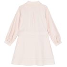 Girls Pink & White Striped Logo Dress, 1, hi-res