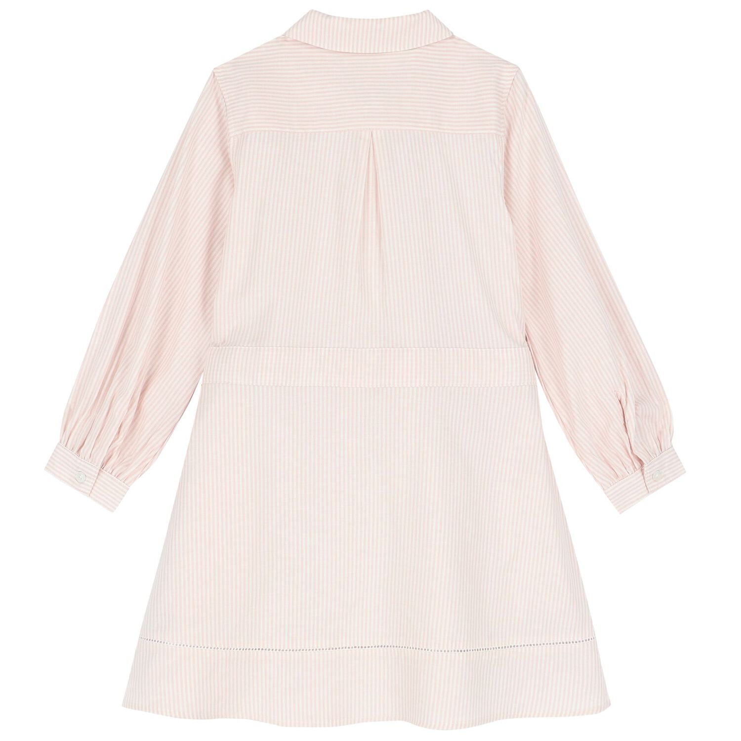 Girls Pink & White Striped Logo Dress, 1, hi-res