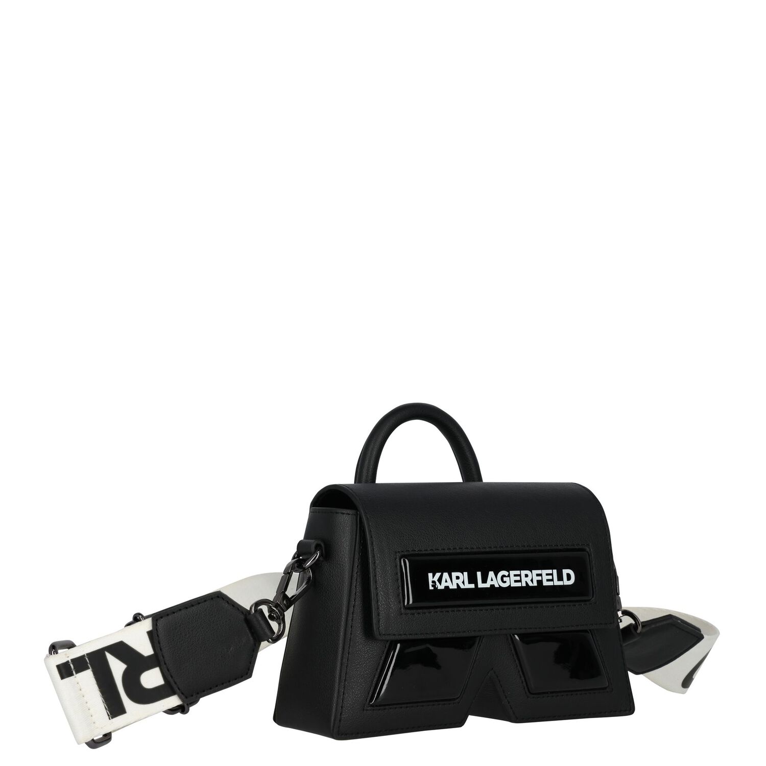 Girls Black Logo Hand Bag, 2, hi-res