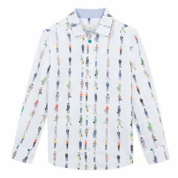 Boys White Cotton Shirt