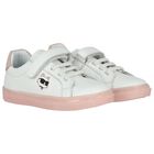 Girls White & Pink Choupette Trainers, 1, hi-res