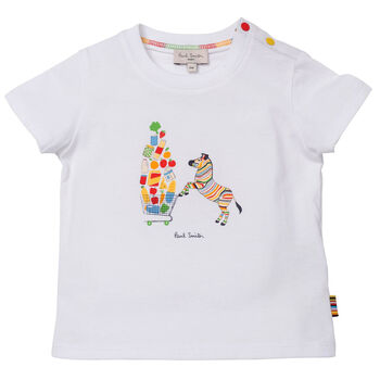 Younger Boys White Logo T-Shirt