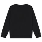 Boys Black Knitted Jumper, 1, hi-res