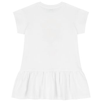 Girls White Tiger Logo Dress