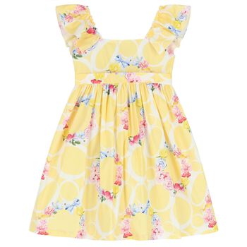 Girls Yellow Floral Dress