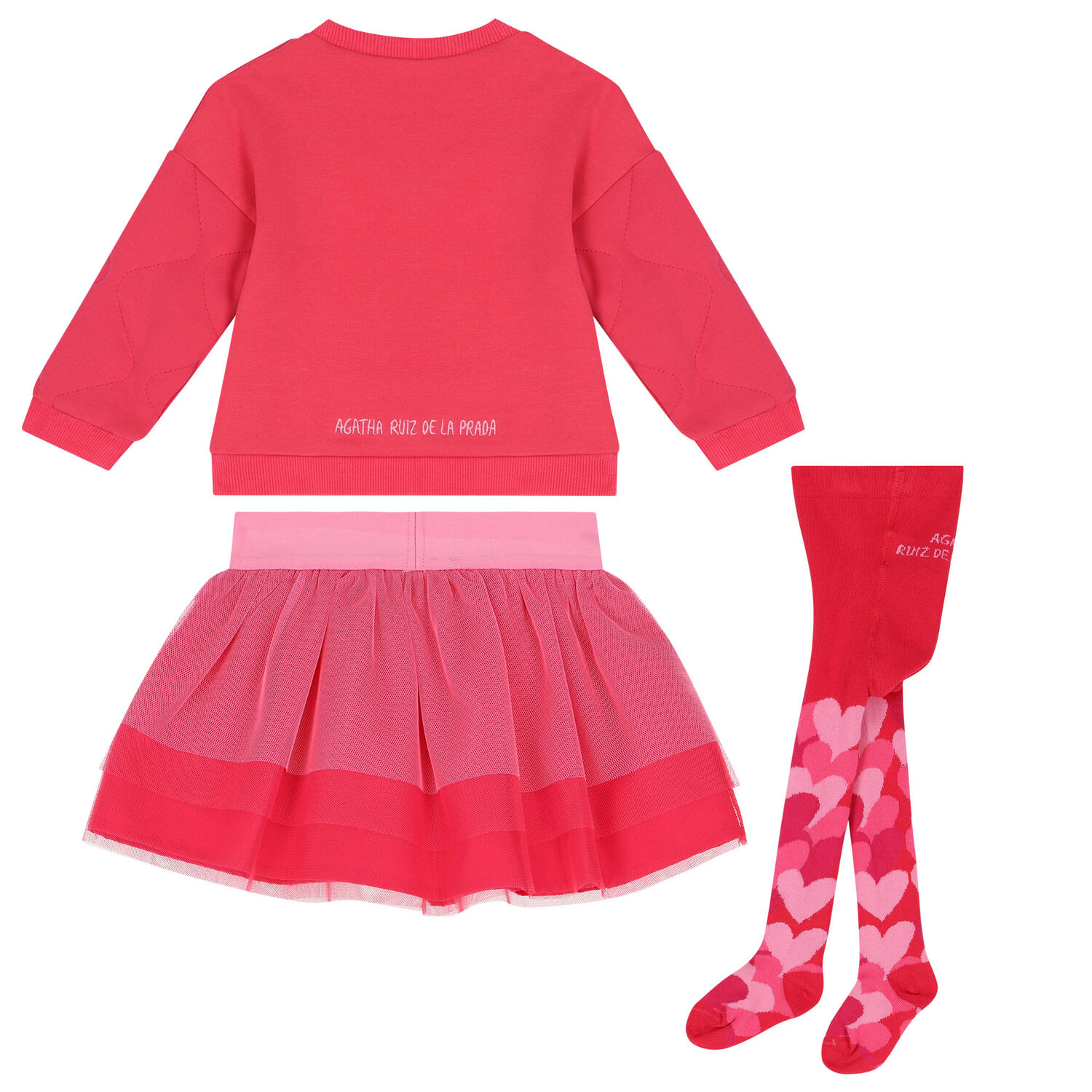 Girls Pink Hearts Skirt Set, 1, hi-res image number null