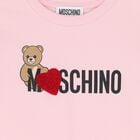 Girls Pink Teddy Bear Logo T-Shirt, 3, hi-res