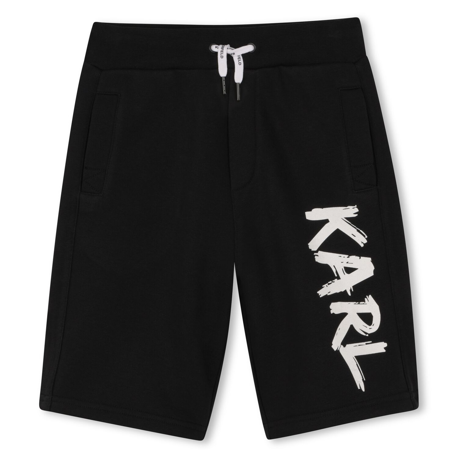 Boys Black Logo Shorts, 1, hi-res