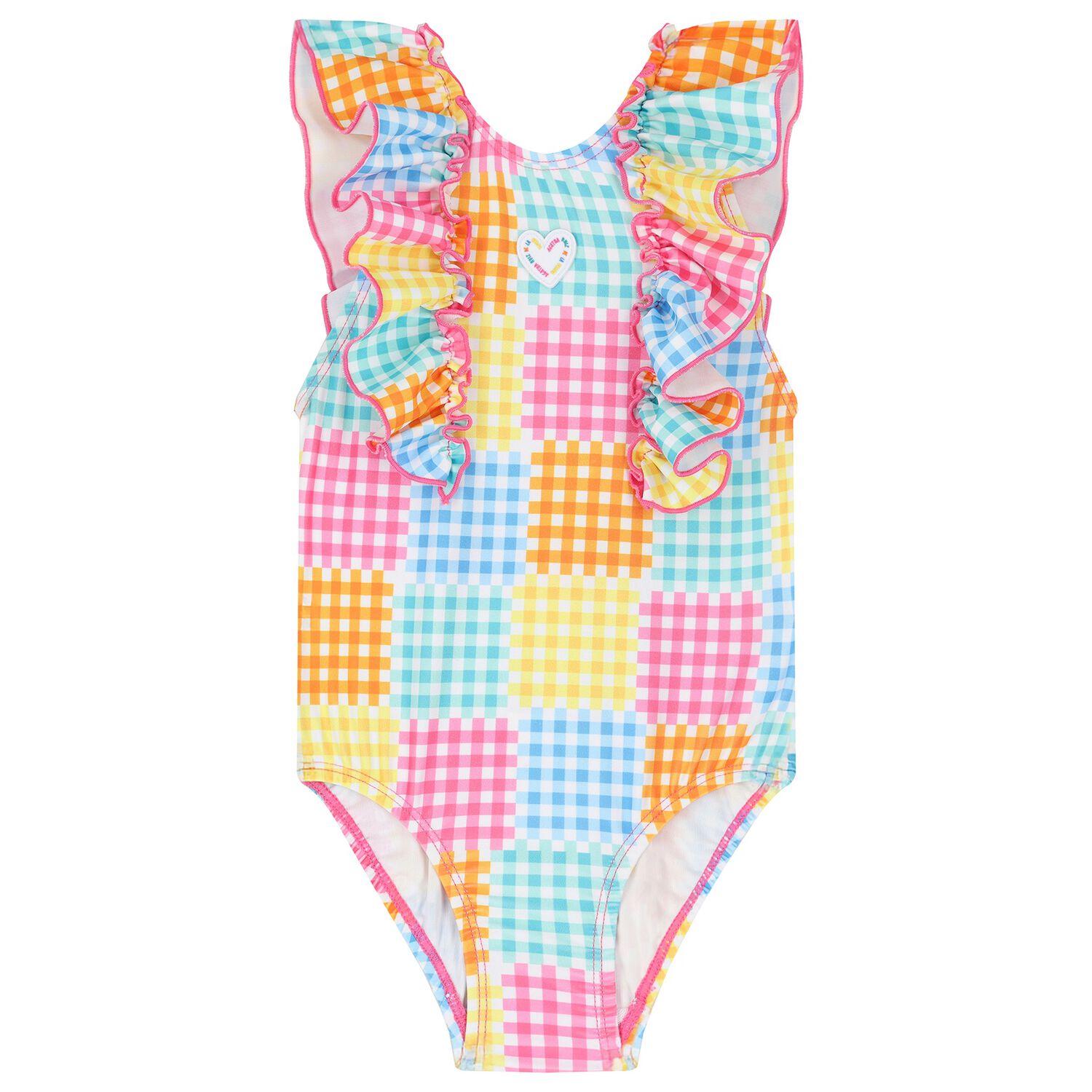 Girls Multi-Color Gingham Swimsuit, 1, hi-res image number null