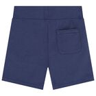 Boys Navy Blue Logo Shorts, 1, hi-res