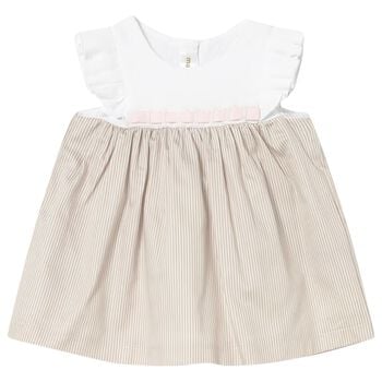 Baby Girls White & Beige Dress