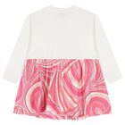 Girls Pink & White Logo Iride Dress, 2, hi-res
