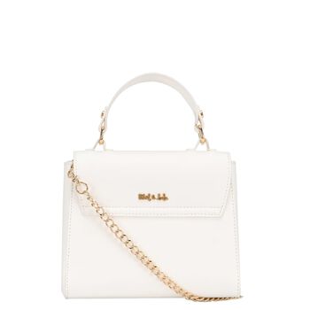 Girls White Leather Handbag