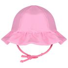 Baby Girls Pink Swimsuit Set with Hat, 2, hi-res
