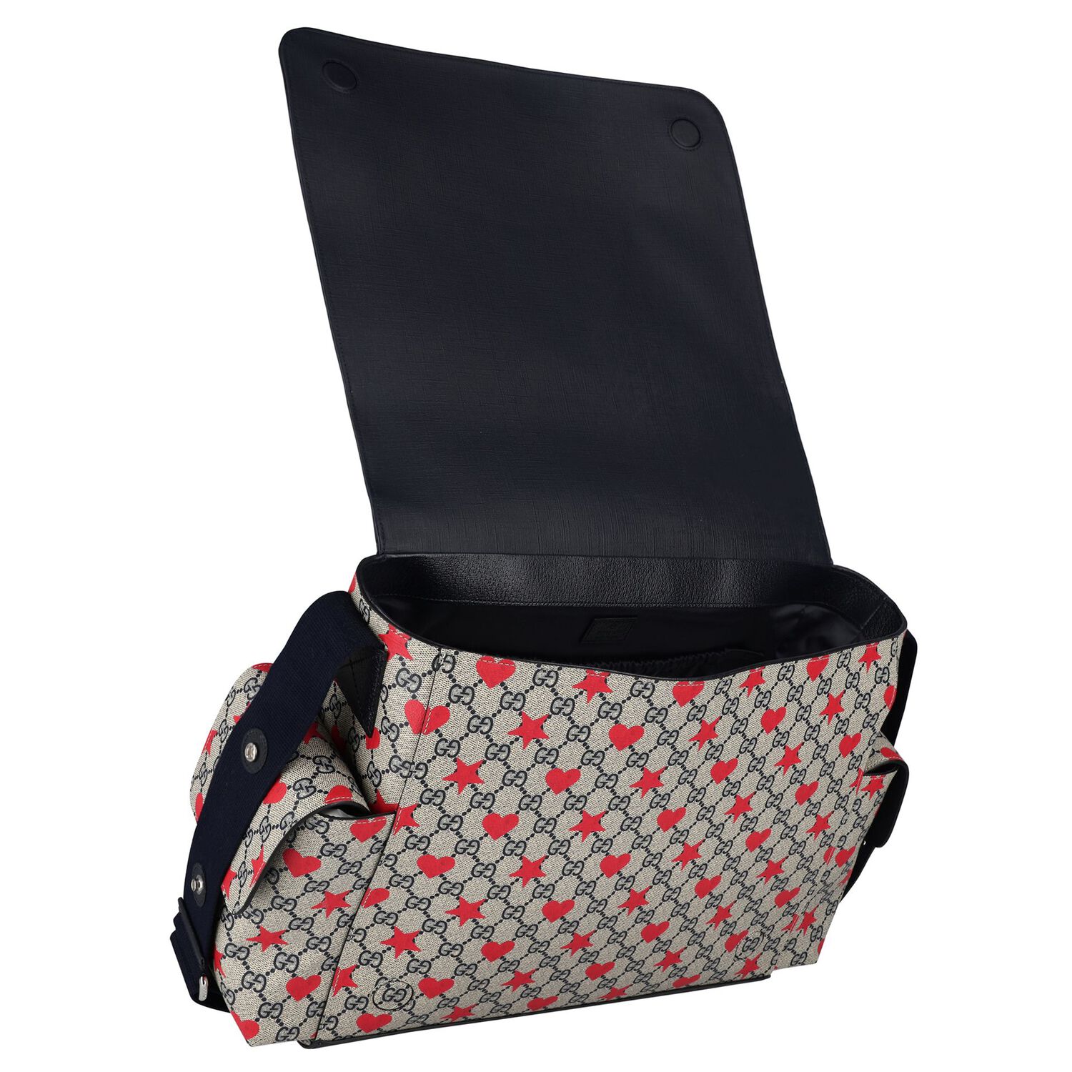 Beige & Red GG Supreme Baby Changing Bag, 1, hi-res