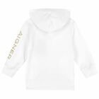 Younger Boys White Logo Zip Up Top, 1, hi-res