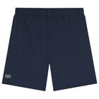 Boys Navy Blue Logo Shorts , 1, hi-res