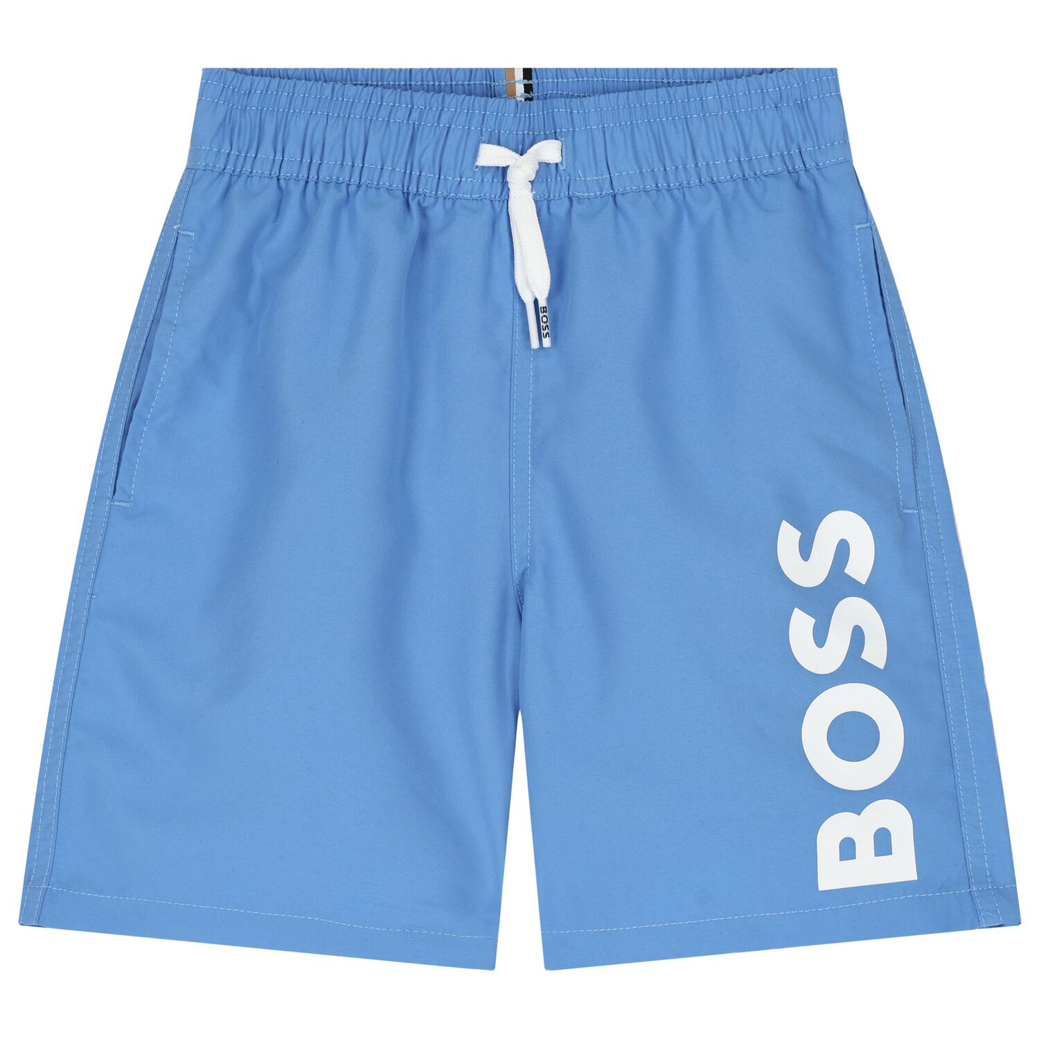 شورت سباحة أولاد بالشعار باللون الأزرق, 1, hi-res image number null