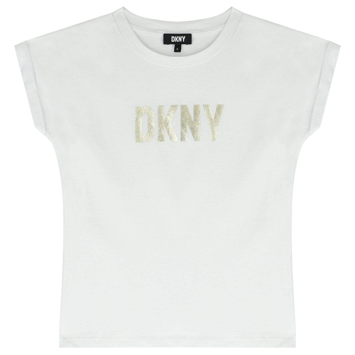 Girls White & Gold Logo T-Shirt, 1, hi-res image number null