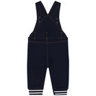Baby Boys Navy Blue Logo Dungaree, , hi-res