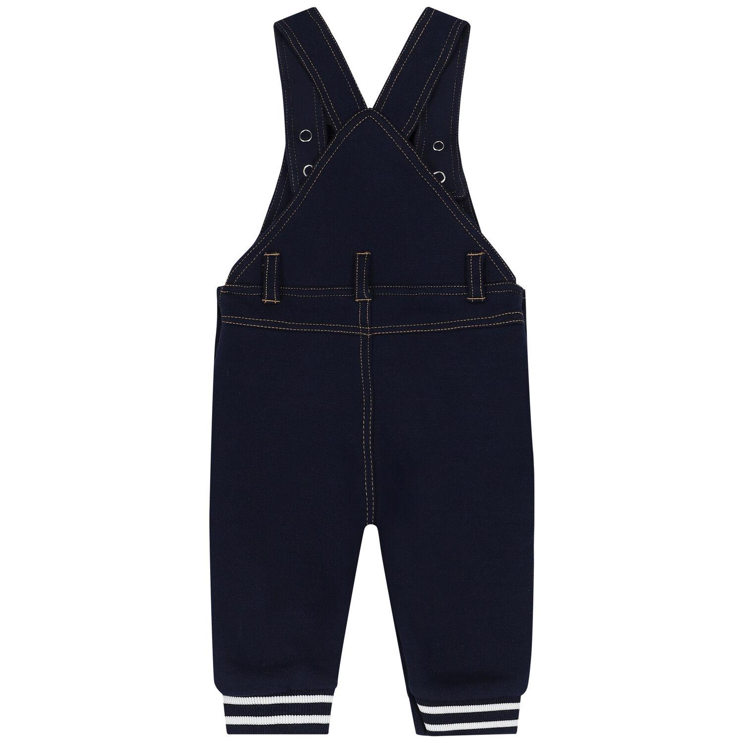 Baby Boys Navy Blue Logo Dungaree, , hi-res
