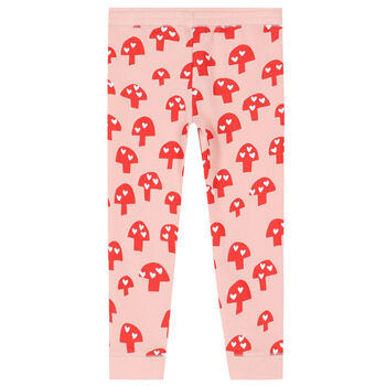 Girls Pink & Red Mushroom Joggers