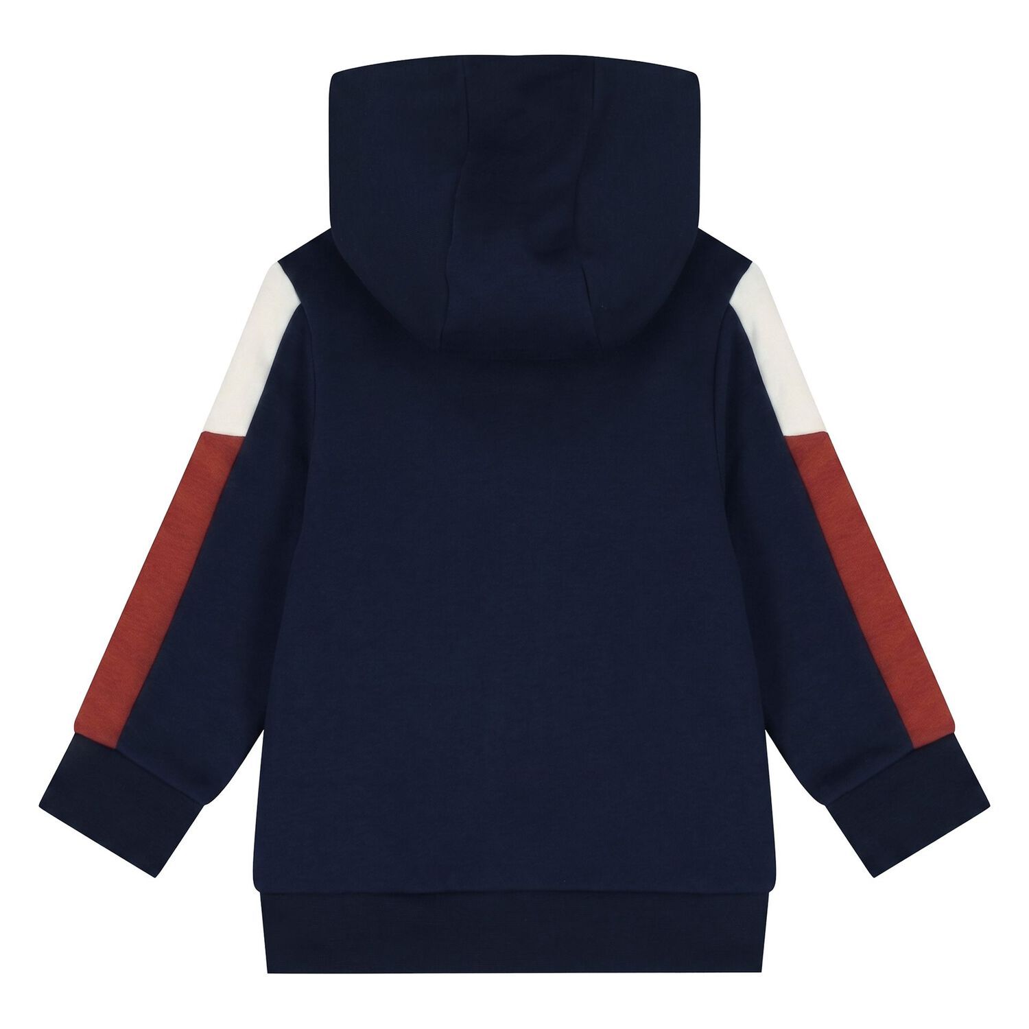 Younger Boys Navy Blue Hooded Zip Up Top, 3, hi-res
