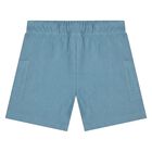 Younger Boys Ivory & Blue Shorts Set, 1, hi-res