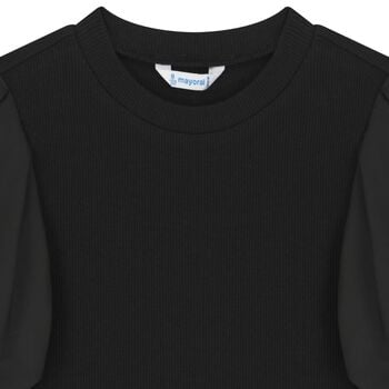 Girls Black Ribbed Top