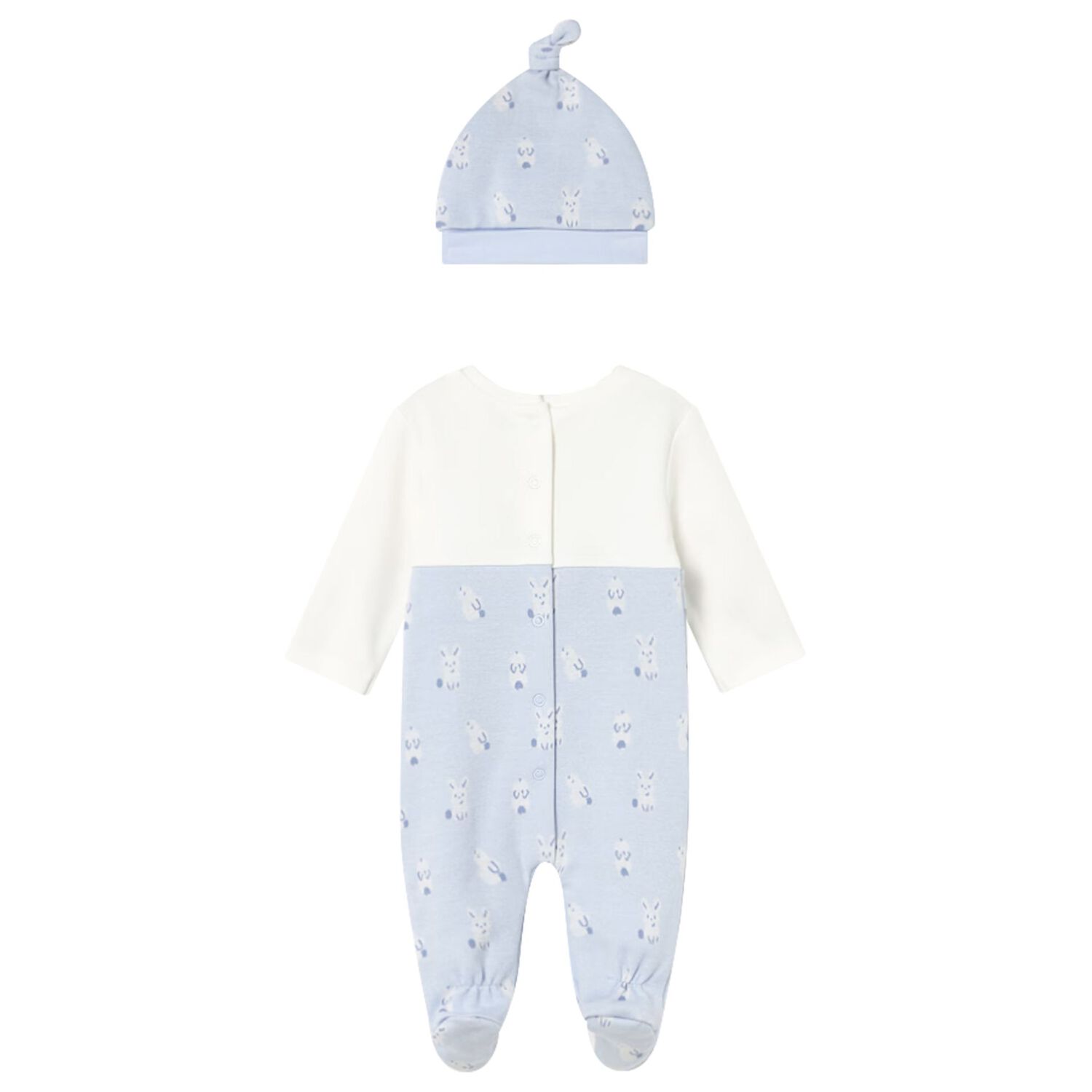 Baby Boys Ivory & Blue Babygrow Set, 2, hi-res