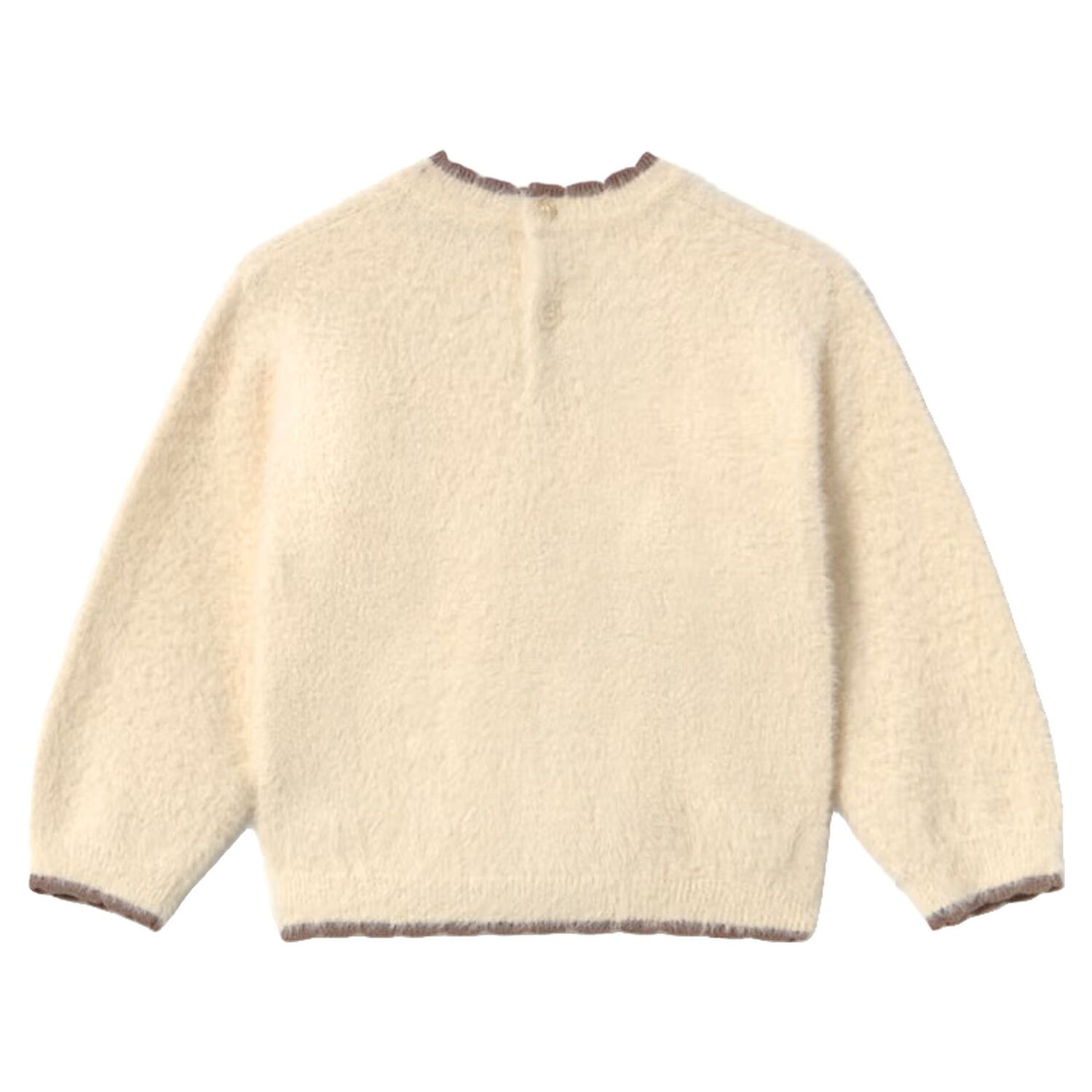 Younger Girls Beige Teddy Bear Sweatshirt, 1, hi-res