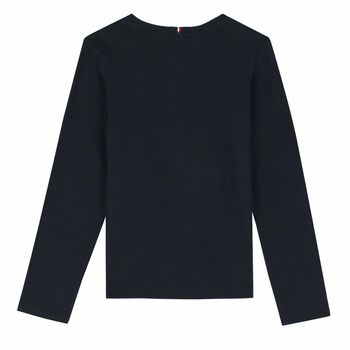 Girls Navy Blue Logo Top
