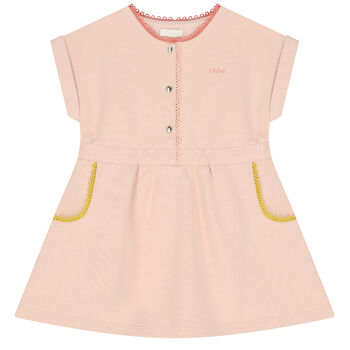 Younger Girls Pink Logo Dress