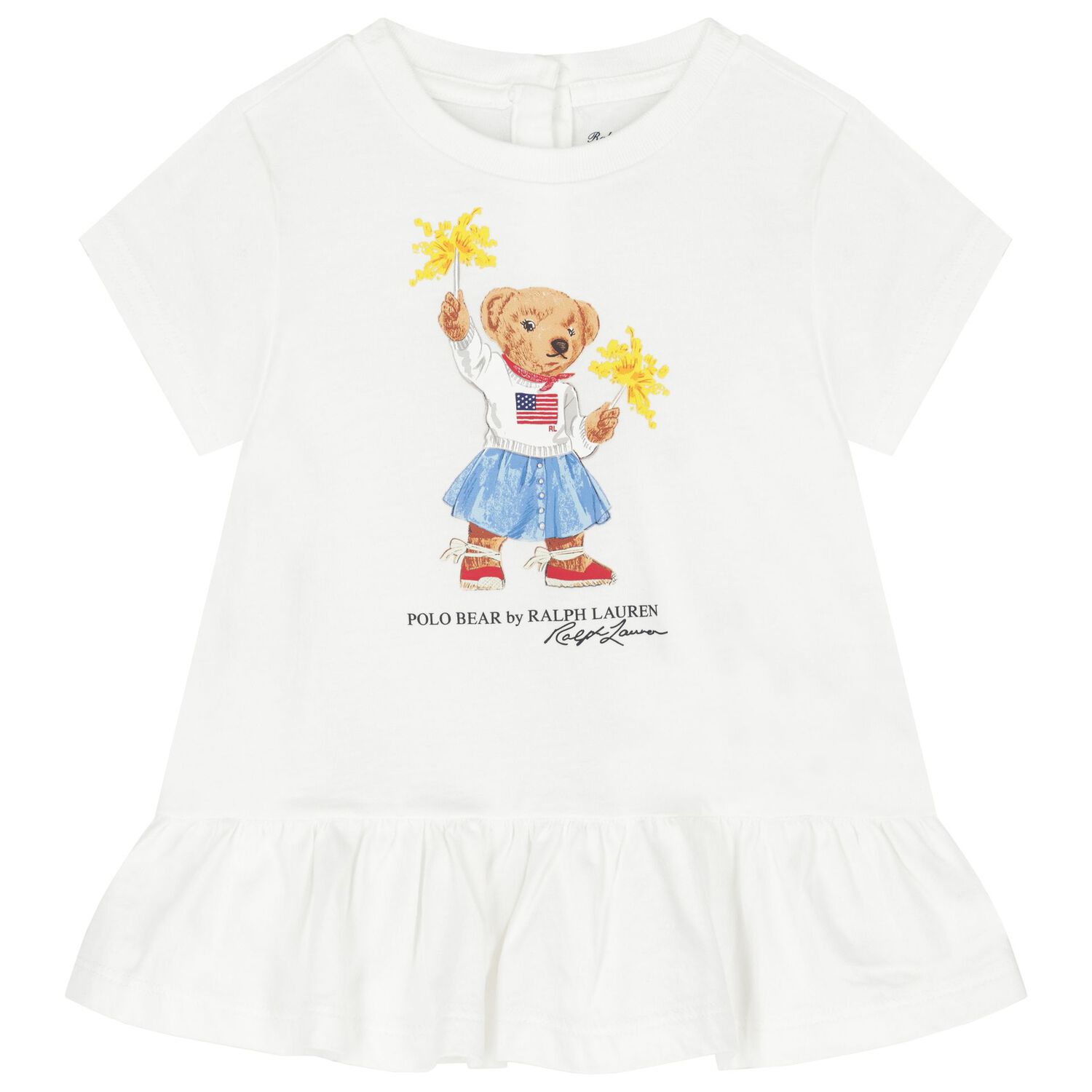 Baby Girls White & Navy Polo Bear Leggings Set, 1, hi-res image number null