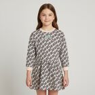 فستان بناتي وردي وأسود بشعار, 1, hi-res