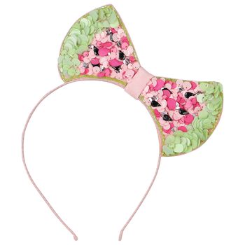 Girls Pink Embellished Sequin Headband