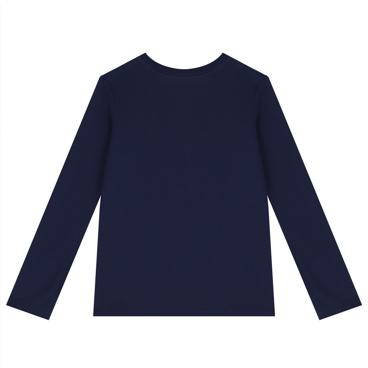 Girls Navy Blue Logo Long Sleeve Top, 1, hi-res