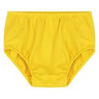 طقم فستان أصفر بشعار للبنات , 1, hi-res