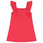 Girls Red Ruffled Dress, 3, hi-res