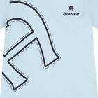 Younger Boys Blue Logo T-Shirt , 2, hi-res